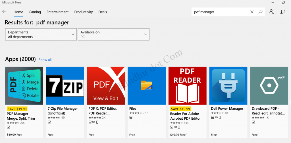 Microsoft Store PDF Manager